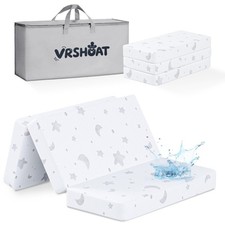 Trifold Pack and Play Mattress 38"x26", Dual-Sided Pack N Play Mattress for B...