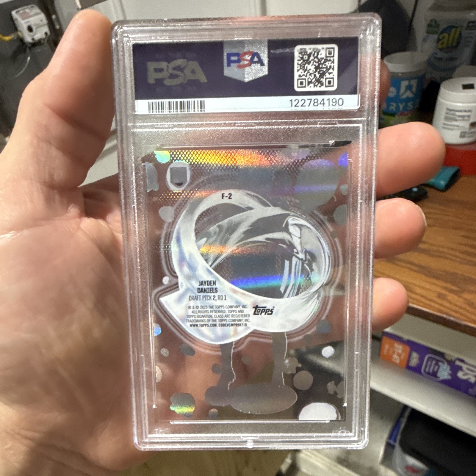 2024 Topps Signature Class Fluidity Jayden Daniels PSA 9 view 2