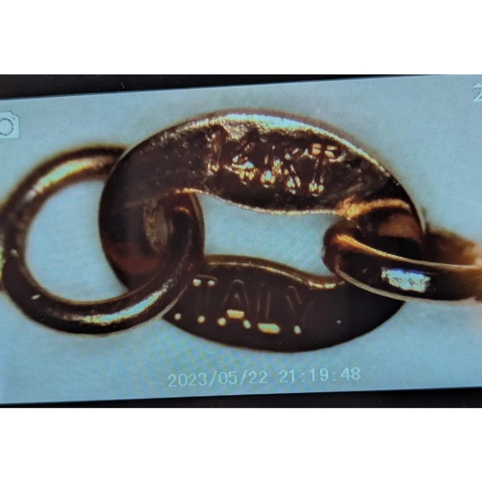 "Collar de cadena italiano de oro de 14 quilates eslabones finos de oro rosa de 22"" hecho en Italia" Foto 4 de 4