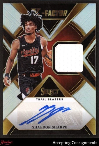 2023-24 Select X-Factor #1 Shaedon Sharpe JERSEY AUTO BLAZERS 003/125