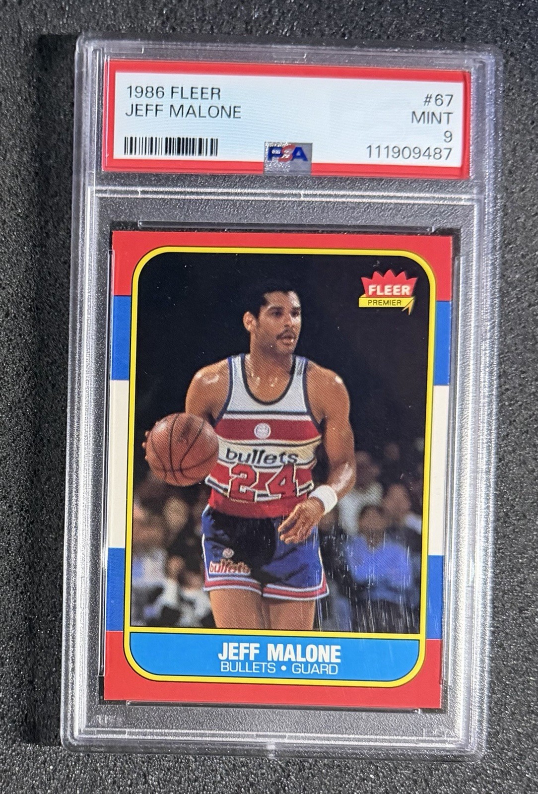 1986 Fleer Basketball - #67 Jeff Malone - PSA 9