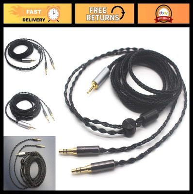8-Core Braided Balanced Cable for Hifiman Headphones - 2.5mm to Dual 3.5mm, 16.5