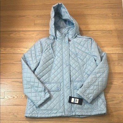 Blue Quilted Puffer Jacket with Hood Tommy Hilfiger