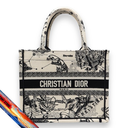 Christian Dior BookTote Bag Small M1265ZRHZ_M941 Latte Black Handbag Crossbody