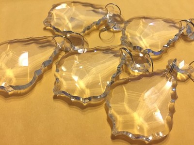 10PCS CLEAR CHANDELIER CRYSTAL LAMP PARTS GLASS PRISMS 50MM PENDANT DROPS
