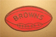 RARE ORIGINAL VINTAGE CLEVELAND BROWNS FOOTBALL EMBROIDERED EMBLEM PATCH  NOS