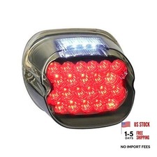 LED Tail Light Silver FL Smoked Layback Brake Taillights Compatible with