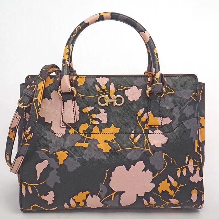 Salvatore Ferragamo Leather Exterior Floral Bags & Handbags for