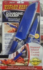 Diamond Sharp Santoku 7 Inch Knife & Paring Knife As Seen On TV Brand New