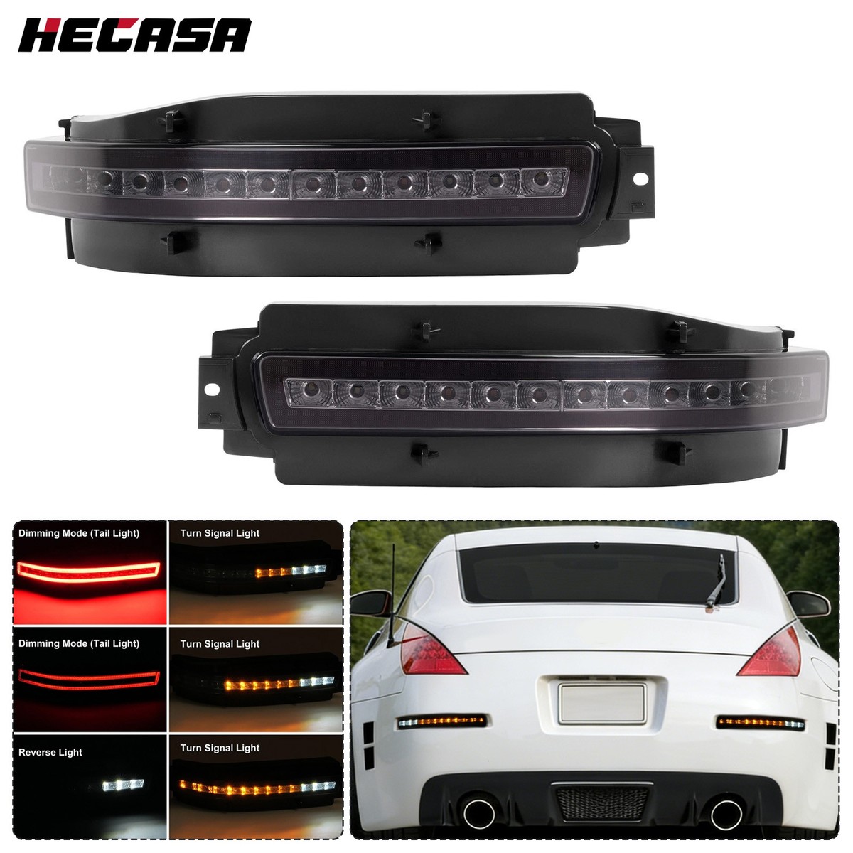 For Nissan 350Z Z33 2003-2009 Smoked LED Turn Signal Sequential
