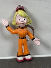 Rare Keychain VINTAGE ROARY THE RACING CAR - MARSHA THE MECHANIC ACTION FIGURE