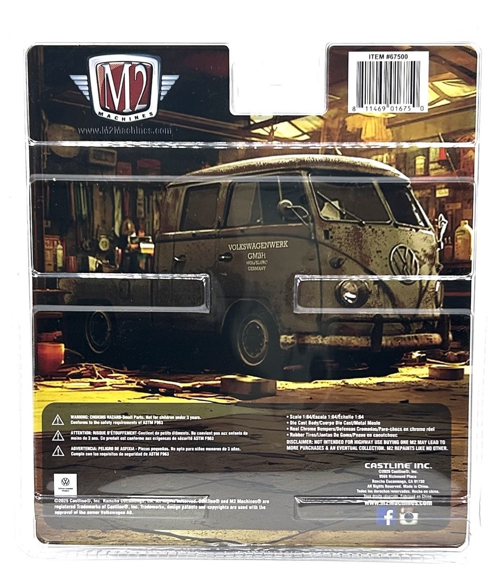 M2 MACHINES DIORAMA AUTO FIGS 1960 VW DOUBLE CAB TRUCK USA MODEL