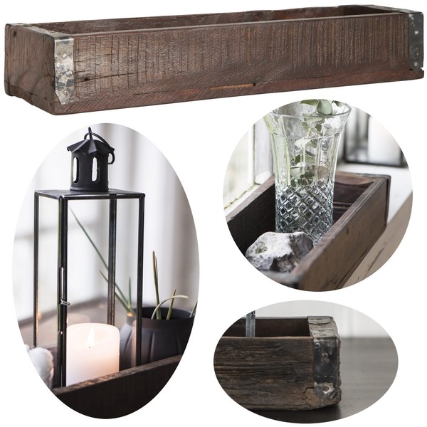 Design Deko Holz-Kiste Unika 35X11 Aufbewahrungsbox Vintage Holz-Box Holz-Kasten-image