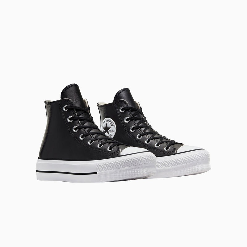 WOMENS CONVERSE CTAS LIFT HI PLATFORM BLACK/BLACK/WHITE 561675C-001-SIZE 10
