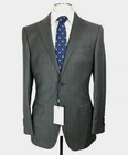 New SUITSUPPLY 36R / 38R Washington Pinstriped Suit Adjustable Pants 32x32 Gray
