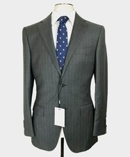 New SUITSUPPLY 36R / 38R Washington Pinstriped Suit Adjustable Pants 32x32 Gray