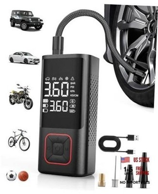 Cordless Tire Inflator 150PSI Portable Air Compressor Standard Capacity Red