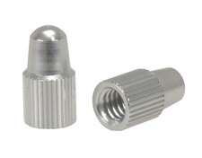 Aluminum Bicycle Valve Caps For Presta Valve Pair - Silver