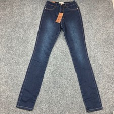 Denim 4 US Womens High Waisted Skinny Jeans Dark Wash WH3700 Size 7 NEW