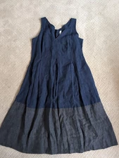 Studio 412 Women's Medium Linen Sleeveless Dress eith Pockets B22