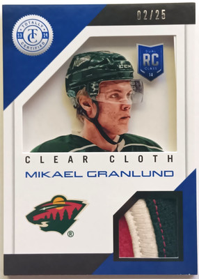 2013-14 Totally Certified Clear Cloth Blue Prime Mikael Granlund /25 Wild Ducks