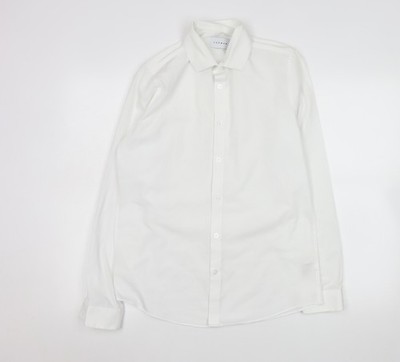 Topman Herren weißes Slim Fit formelles Hemd Größe S