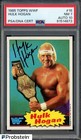 Hulk Hogan HOF Signed 1985 Topps WWF Wrestling #16 PSA 7 PSA/DNA AUTO 10