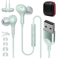 USB Headset with Microphone for PC 7.5 Ft Cable, USB A Headphones for Compute...
