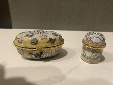 Set of Enamel Trinket Boxes for Baby First Tooth and Curl