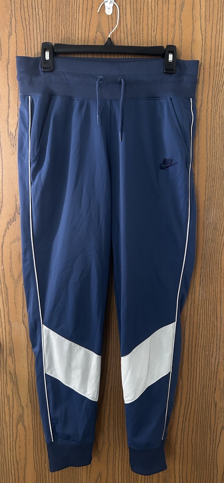 Nike Joggers Blue with White Stripe Size Medium Athletic Pants Drawstring