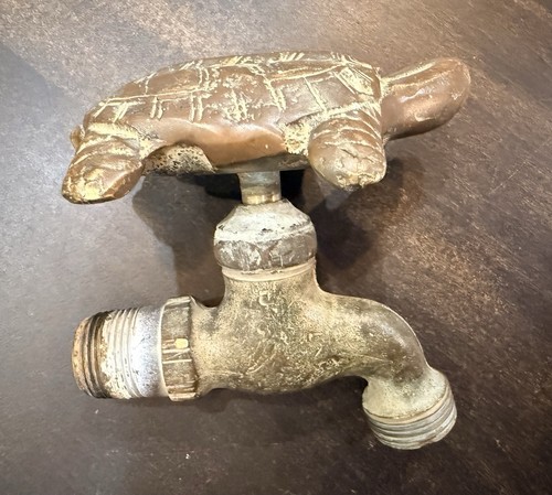 Vintage Spigot Patina Brass Faucet Handle Copper Turtle Water Yard 2.5 lbs USA