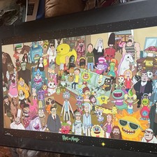 Rick and Morty Poster 36x24 Adult Swim Cartoon Network 2018 Character Collage