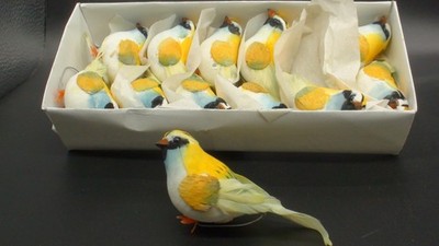 Set of 1 2  Artificial Birds for Decoration, Floral Arrangements with wires. #12
