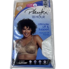 Playtex 18 Hour Bra Wirefree Ultimate Lift True Support Womens 46DDD 4745 White