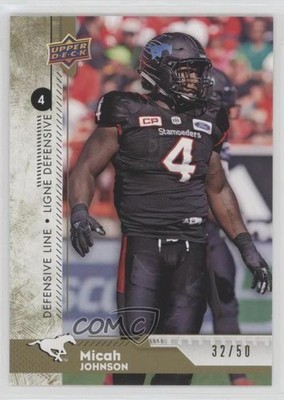 2018 Upper Deck CFL Gold 32/50 Micah Johnson #175 2bu