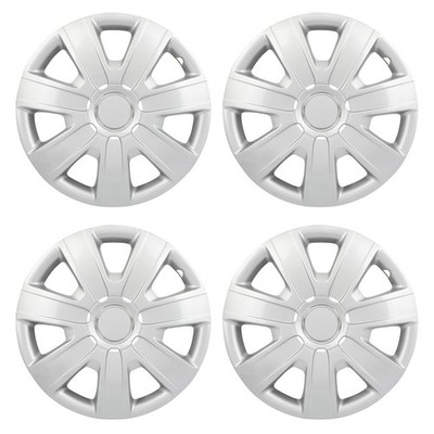 Silver Premium 4pcs 15 INCH Snap-On Wheel Center Caps for Trucks