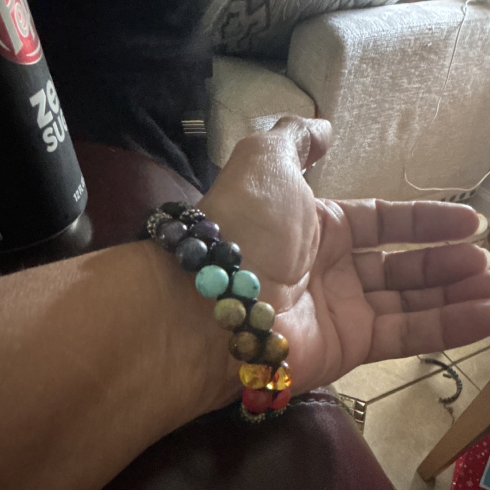 Handcrafted Multicolor Beaded Gemstone Bracelet A… - image 1