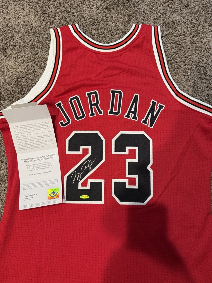 Michael Jordan Autographed Mitchell & Ness Autographed Red Bulls