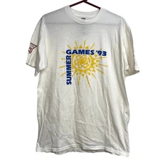Vintage Special Olympics California Summer Games 1993 Size L Sun Shirt