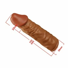 5.5" Male Cock-Girth-Enlarger-Enhancer-Penis-Extension-Extender-Sheath-Sleeve