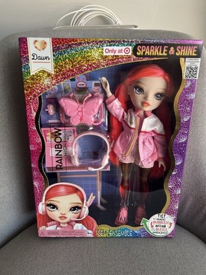 Rainbow High Sparkle and Shine Dawn Magic Bubbles Legs Red Coral 11'' NEW SEALED