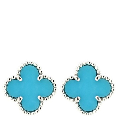 Van Cleef & Arpels Pierce Sweet Alhambra K18WG Turquoise  Blue x White Gol