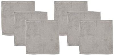 MUJI Fluffy Pile Hand Towel with Loops Gray Set of 6 34 x 35 cm Soft 83429430