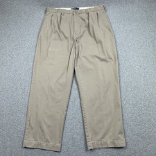 Polo Ralph Lauren Andrew Pleated Pants Mens 40x30 Classic Chino Casual Work Y2K