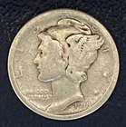 1918 D Mercury Winged Liberty Head Dime 90% Silver 1