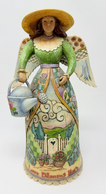 JIM SHORE Heartwood Creek  To Garden is Heavenly  Angel 4008939 Love Blooms Here