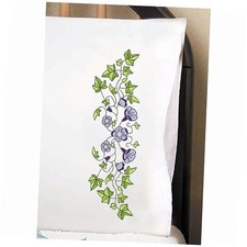 Floral Vine Stamped for Embroidery Pillowcases