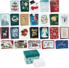 Hallmark Boxed Christmas Card Assortment with Keepsake Box 48 Cards and Envelop