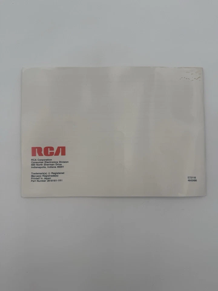 Grabadora de video casete RCA VKP900 manual del propietario - buen estado Foto 2 de 3