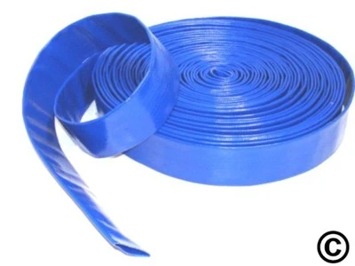EQUIP247UK Layflat PVC Water Delivery Hose - Discharge Pipe Pump Lay Flat Irrigation Blue